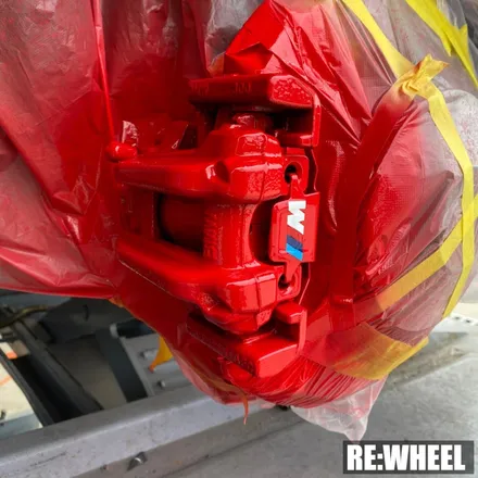 [리휠][창원휠도색] BMW 325d 순정휠 블랙 유광 휠도색 및 레드 캘리퍼도색 / 진주, 창원, 순천