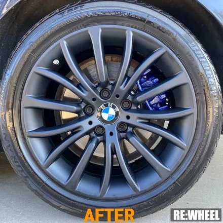 [리휠][전남휠도색] BMW 528i 맷블랙 휠도색 및 블루 캘리퍼 도색 작업후기 / 진주, 창원, 순천