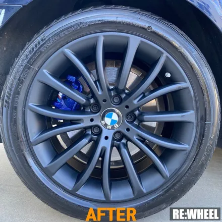 [리휠][전남휠도색] BMW 528i 맷블랙 휠도색 및 블루 캘리퍼 도색 작업후기 / 진주, 창원, 순천