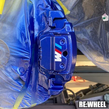 [리휠][진주휠도색] BMW X6 M50d 블랙 폴리쉬 휠도색 및 블루 캘리퍼도색 / 진주, 창원, 순천