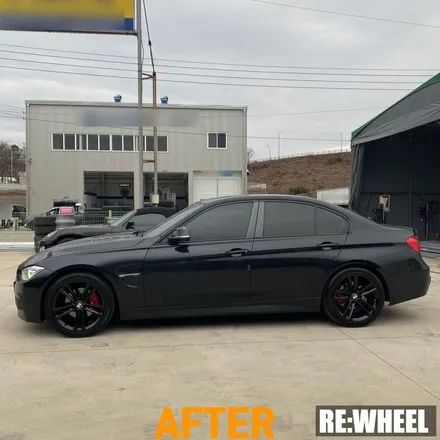 [리휠][창원휠도색] BMW 325d 순정휠 블랙 유광 휠도색 및 레드 캘리퍼도색 / 진주, 창원, 순천