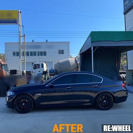[리휠][전남휠도색] BMW 528i 맷블랙 휠도색 및 블루 캘리퍼 도색 작업후기 / 진주, 창원, 순천