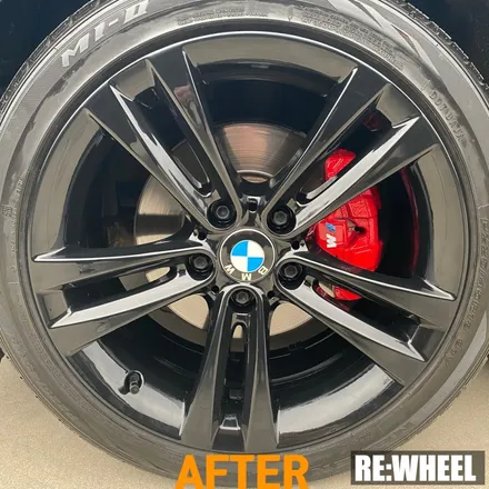 [리휠][창원휠도색] BMW 325d 순정휠 블랙 유광 휠도색 및 레드 캘리퍼도색 / 진주, 창원, 순천