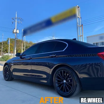 [리휠][전남휠도색] BMW 528i 맷블랙 휠도색 및 블루 캘리퍼 도색 작업후기 / 진주, 창원, 순천