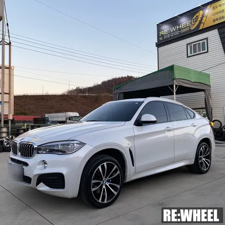 [리휠][진주휠도색] BMW X6 M50d 블랙 폴리쉬 휠도색 및 블루 캘리퍼도색 / 진주, 창원, 순천