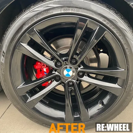 [리휠][창원휠도색] BMW 325d 순정휠 블랙 유광 휠도색 및 레드 캘리퍼도색 / 진주, 창원, 순천