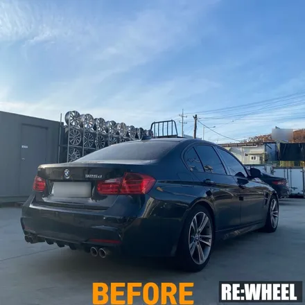 [리휠][창원휠도색] BMW 325d 순정휠 블랙 유광 휠도색 및 레드 캘리퍼도색 / 진주, 창원, 순천