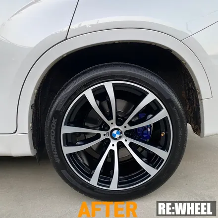 [리휠][진주휠도색] BMW X6 M50d 블랙 폴리쉬 휠도색 및 블루 캘리퍼도색 / 진주, 창원, 순천