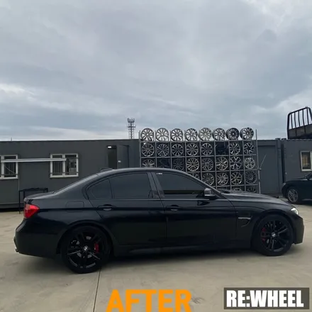 [리휠][창원휠도색] BMW 325d 순정휠 블랙 유광 휠도색 및 레드 캘리퍼도색 / 진주, 창원, 순천