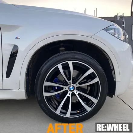 [리휠][진주휠도색] BMW X6 M50d 블랙 폴리쉬 휠도색 및 블루 캘리퍼도색 / 진주, 창원, 순천