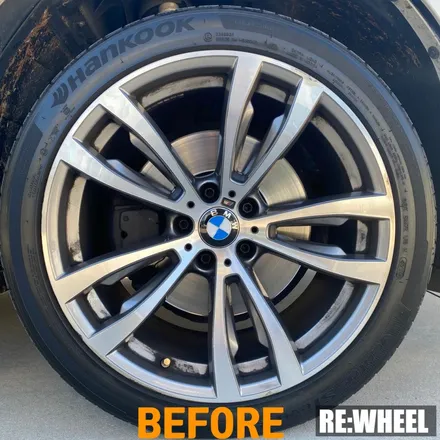 [리휠][진주휠도색] BMW X6 M50d 블랙 폴리쉬 휠도색 및 블루 캘리퍼도색 / 진주, 창원, 순천