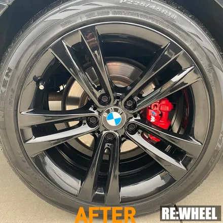 [리휠][창원휠도색] BMW 325d 순정휠 블랙 유광 휠도색 및 레드 캘리퍼도색 / 진주, 창원, 순천