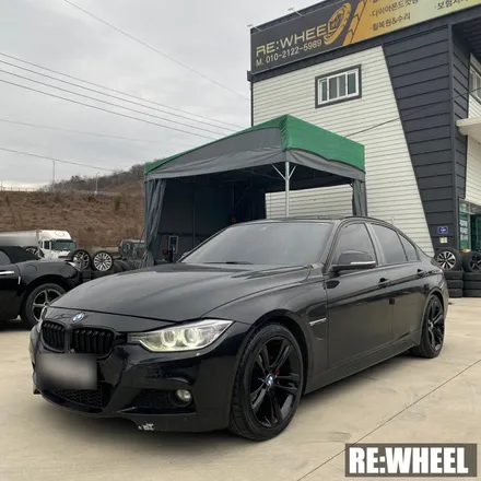 [리휠][창원휠도색] BMW 325d 순정휠 블랙 유광 휠도색 및 레드 캘리퍼도색 / 진주, 창원, 순천