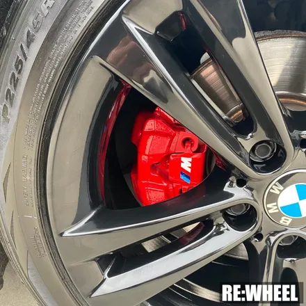 [리휠][창원휠도색] BMW 325d 순정휠 블랙 유광 휠도색 및 레드 캘리퍼도색 / 진주, 창원, 순천
