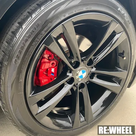[리휠][창원휠도색] BMW 325d 순정휠 블랙 유광 휠도색 및 레드 캘리퍼도색 / 진주, 창원, 순천