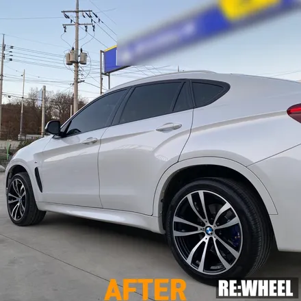 [리휠][진주휠도색] BMW X6 M50d 블랙 폴리쉬 휠도색 및 블루 캘리퍼도색 / 진주, 창원, 순천