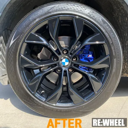 [리휠][김해휠도색] BMW X3 19인치 순정휠 블랙 유광 휠도색 및 블루 캘리퍼 도색 / 진주, 창원, 순천