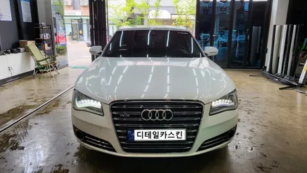 [아우디 A8] 사틴 화이트 펄 (진주색) 실내랩핑 시공 / 인천 서구 가정동