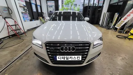 [아우디 A8] 사틴 화이트 펄 (진주색) 실내랩핑 시공 / 인천 서구 가정동