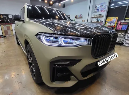 인천 서구 가정동 bmw x7 무광카키그린 전체랩핑 시공 / 인천 서구 가정동