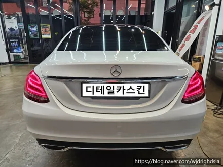 [벤츠 C클래스] 유광화이트 전체랩핑 실내카본랩핑 세로그릴 시공 / 인천 서구 가정동