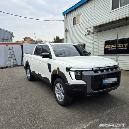 무쏘 신형 픽업 Q300 (롱바디)에 한미 렉스4단폴딩커버와 알루미늄 체크판 바닥을 튜닝해 드렸습니다. / 용인시 기흥구