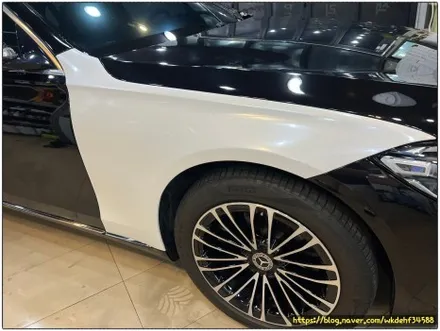 벤츠 S350d 전체 랩핑 시공 다이아몬드 화이트 펄 / 서울 양천, 구로, 강서, 영등포, 부천