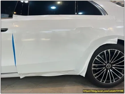 벤츠 S350d 전체 랩핑 시공 다이아몬드 화이트 펄 / 서울 양천, 구로, 강서, 영등포, 부천