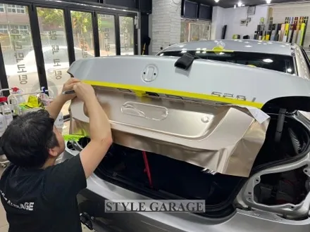 일산 BMW E60 528i 샴페인골드 퓨어화이트 전체랩핑 크롬죽이기 휠 랩핑 시공기 / 양천구 신정동