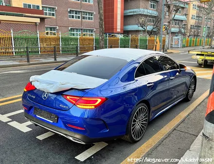 CLS450 4matic 대환장 사틴화이트 전체랩핑시공기 / 서울 양천, 구로, 강서, 영등포, 부천