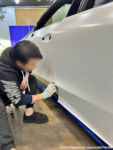 CLS450 4matic 대환장 사틴화이트 전체랩핑시공기 / 서울 양천, 구로, 강서, 영등포, 부천