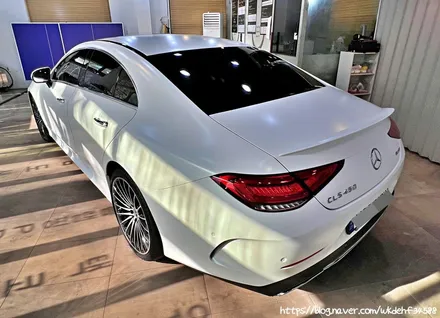 CLS450 4matic 대환장 사틴화이트 전체랩핑시공기 / 서울 양천, 구로, 강서, 영등포, 부천