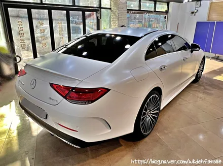 CLS450 4matic 대환장 사틴화이트 전체랩핑시공기 / 서울 양천, 구로, 강서, 영등포, 부천