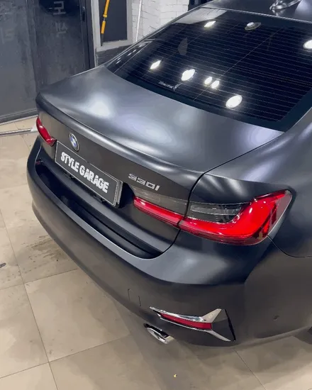 BMW 330i 사틴블랙 전체 랩핑 시공기 블랙하면 사틴 매트!! / 양천구 신정동