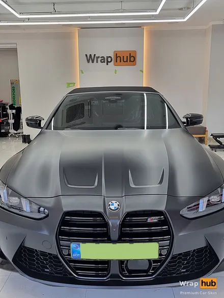 BMW M4 컨버터블, 오토벨벳 사틴블랙 랩핑으로 색다른 느낌! - 랩허브 / 일산, 파주, 고양 수입차 랩핑전문 / 고양,일산,김포