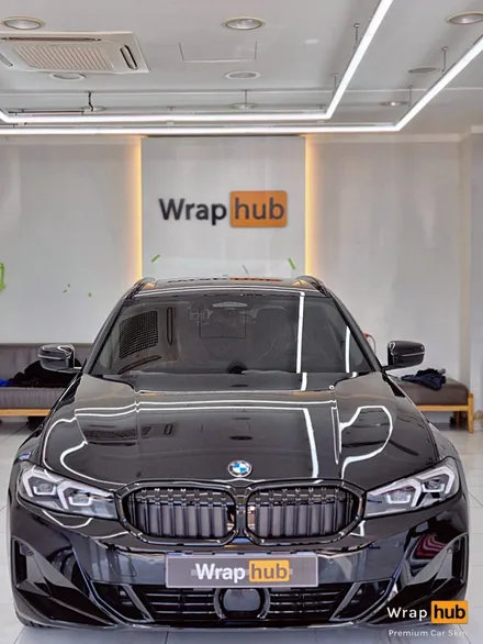 BMW 320i 투어링 고광도 리페어 블랙 전체랩핑/ 크롬딜리트 - 랩허브 / 일산, 파주, 고양 수입차 랩핑 전문 / 고양,일산,김포