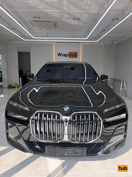 더 완벽한 블랙! BMW 7시리즈 (740d)크롬딜리트 시공 - 랩허브 / 일산, 파주, 고양 수입차 랩핑 전문 / 고양,일산,김포