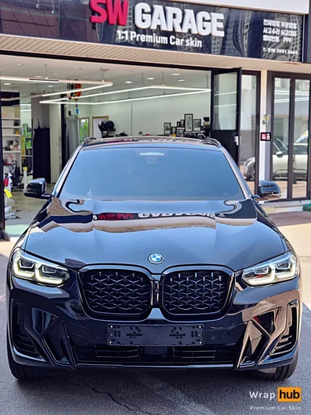 BMW X4 오토벨벳 리페어 블랙 전체랩핑 / 고광도 블랙을 갖고 싶다면 - 랩허브 / 일산랩핑, 파주, 고양 자동차 랩핑시공 전문 / 고양,일산,김포