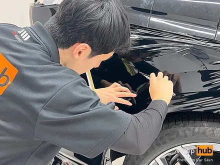 BMW X7 오토벨벳 리페어 블랙 전체랩핑 - 랩허브 / 일산, 파주, 고양 수입차랩핑 전문시공 / 고양,일산,김포