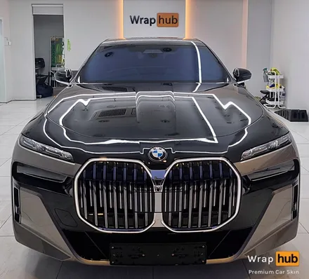BMW 740d 듀오톤 랩핑 / 옥사이드 그레이에 리페어 블랙으로 투톤랩핑 - 랩허브 / 일산, 파주, 고양 자동차랩핑 전문 / 고양,일산,김포