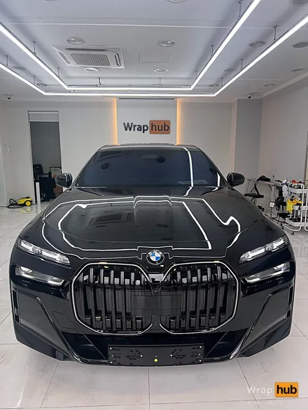 더 완벽한 블랙! BMW 7시리즈 (740d)크롬딜리트 시공 - 랩허브 / 일산, 파주, 고양 수입차 랩핑 전문 / 고양,일산,김포