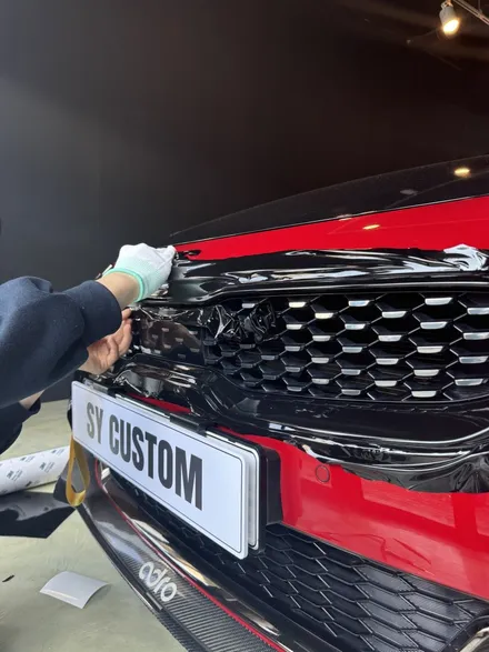 김포 기아 스팅어 포인트 랩핑 & 크롬죽이기 + 광택 유리막 시공 | 캔디레드 포인트 | SY CUSTOM / 경기 김포