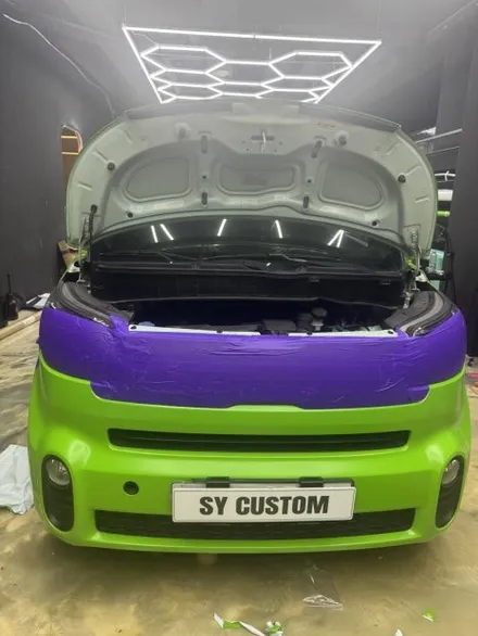 김포 랩핑 보험수리 더뉴레이 주차 중 접촉사고 랩핑 복원 시공 | SY CUSTOM / 경기 김포
