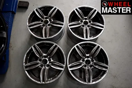 [휠마스터] 분진과 기스들로 지저분한 휠을 깔끔하게 복원 및 도색한 BMW 550i / 일산 휠도색 / 파주,일산