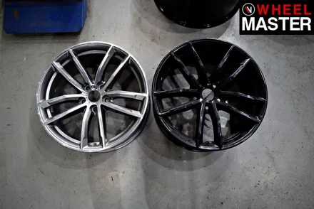 [휠마스터] 사고로 휠을 교체후 블랙유광으로 휠도색을 한 BMW 520d / 일산 휠복원 / 파주,일산