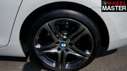 자동차 휠기스가 생긴  휠을 고스트크롬 컬러로 복원된 휠로 교체한 BMW 640d / 일산 휠복원 / 파주,일산