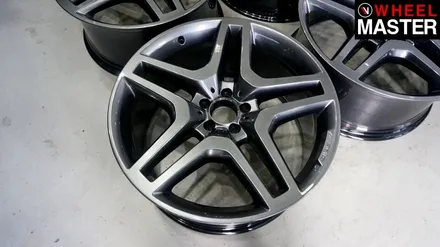 벤츠 gls350d 차량의 컷팅휠을 기스제거 후 퓨터그레이 컬러로 휠도색 / 파주,일산