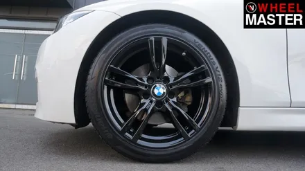 흰색차량에 검정유광 휠도색을 통해 포인트를 준 BMW328i / 일산휠도색 / 파주,일산