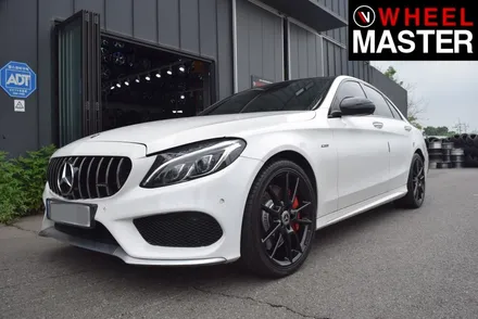 [휠마스터] 벤츠 C43 AMG 휠굴절수리 및 블랙유광 휠도색 / 일산 휠복원 / 파주,일산
