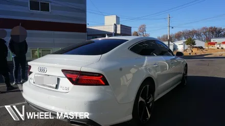 아우디a7 휠 55tdi 20인치 블랙폴리쉬 휠 도색 투톤 컷팅 휠복원 / 파주,일산